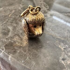 Vintage gold tone poodle charm pendant
